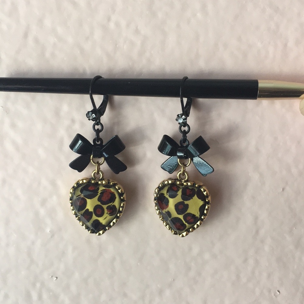 Betsy Johnson cheetah earrings